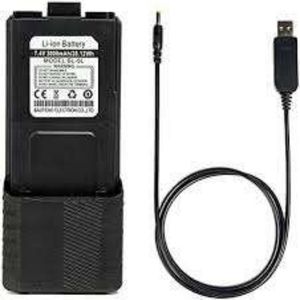 แบตเตอรี่ลิเธียมแบบหนา Baofeng UV-5R รุ่น 18650 BL-5 สำหรับ Baofeng <span class=keywords><strong>5RE</strong></span>/5RT/UV5RA TYPE-C ความจุ 3800mAh - Product Image 4