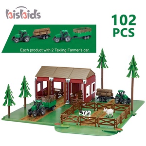 Interesting pretend play barn series animals tractor farm toy set with 102 pcs - Product Image 2