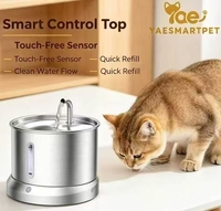 Fontaine à eau transparente pour animaux de compagnie 2,5 L avec capteur IR dissimulé, protection contre la marche à sec sans pompe, silencieuse 25 dB, séparation eau-électricité
