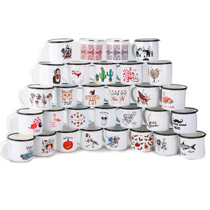 Ventas directas de fábrica 6/7/8/9/10/11/12/14cm Taza de esmalte con bordes de acero inoxidable para acampar al aire libre - Product Image 1