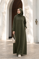 Robe Abaya musulmane à capuche personnalisée pour femme, avec hijab intégré, poignets élastiques, coupe ample, couvrance totale, pour le quotidien et l'Aïd