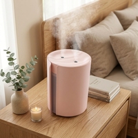 Mini-humidificateur à ultrasons avec veilleuse, atomiseur à double pulvérisation pour l'aromathérapie et la voiture.