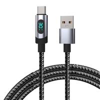 Conception unique Câbles de charge rapide USB vers Type C visibles Affichage de l'alimentation en temps réel Câbles de charge super rapide de Type C