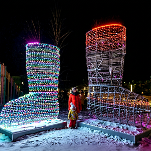 Christmas Boot Motif <b>Lights</b> LED Santa Boot Shape Outdoor Waterproof Holiday Decoration - Product Image 1