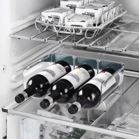 Vente chaude empilable en plastique vin et bouteille d'eau organisateur porte-verre pour réfrigérateur affichage pour le stockage de boissons