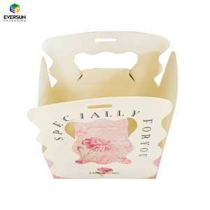 Caja de regalo plegable floral Rosa impresa personalizada de gama alta con asa y cierre de cinta para embalaje de recuerdo de boda de fiesta romántica - Product Image 5