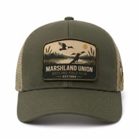 Casquette de camionneur personnalisée de haute qualité avec dos en maille et patch canard des marais, casquette de chasse en plein air, vente en gros OEM ODM