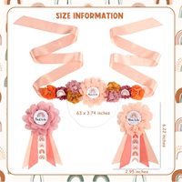 Dekorasi Baby Shower Pelangi Boho, Kit Sash Kehamilan Pelangi Boho, Sash dan Pin untuk Calon Ibu dan Ayah, untuk Souvenir Pesta Pelangi Boho
