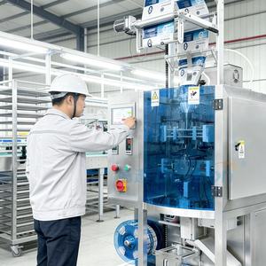 מכונת מילוי ואטימה אוטומטית מלאה לשקיות מי מלח, מכונת אריזה לדוגמיות קוסמטיקה ושמפו בשקיות בצורה מיוחדת - Product Image 6