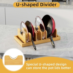 Pentola di bambù e coperchio Organizer supporto per <span class=keywords><strong>cassetto</strong></span> <span class=keywords><strong>da</strong></span> cucina Organizer - Product Image 2