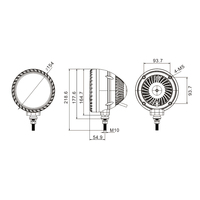 Phares LED ECE R7 R112 R10 ronds de 5.5 pouces pour phare LED Massey Ferguson 41W Hi/Lo Beam