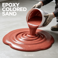 Revêtement de sol en résine époxy auto-nivelante avec sable de quartz coloré, solution de revêtement de sol décoratif à texture de pierre