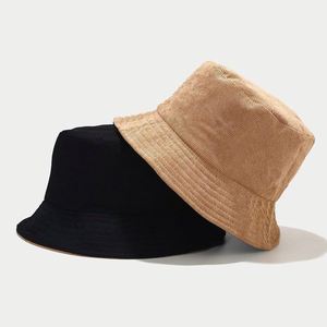 Sombrero de Pescador de Pana de Poliéster/Algodón, Versátil, de Color Sólido, para Otoño e Invierno, Informal, para Viajes, Resistente al Viento y al Sol, Superventas - Product Image 3