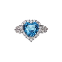 Collier pendentif en forme de coeur océanique best-seller, belle et légère bague de luxe et ensemble de boucles d'oreilles, chaîne de clavicule d'été