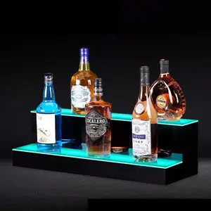 OEM/ODM multifuncional anti-caída acrílico luz vino soporte bar inteligente control remoto estante de exhibición