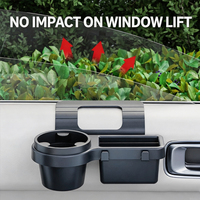 Support de tasse de voiture en ABS multifonctionnel avec boîte de rangement pour téléphone portable, crochet de suspension latéral pour porte et support de fenêtre de voiture