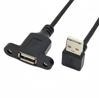 Câble d'extension USB 2.0 3.0 a mâle vers femelle à montage sur panneau à angle droit de 90 degrés, charge rapide 5 Gbps pour ordinateur