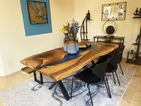 Meubles en bois de table basse de rivière de résine époxyde de mode