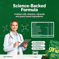 Gummies Probiotiques 3-en-1 Sans Sucre OEM/ODM aux Super Aliments Verts, avec Plus de 30 Vitamines et Minéraux, Champignons pour la Santé Immunitaire et Intestinale