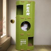 Nid pour chat en feutre écologique auto-adhésif carré pour baptême, cadre d'escalade pour chat d'intérieur vert