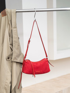 Sac Ando en cuir véritable avec finition en daim, sac bandoulière pour femme, petit sac à fermeture éclair - Product Image 5