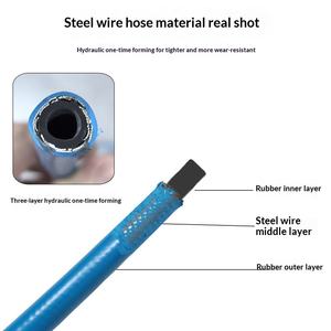 Tuyau d'arrosage <span class=keywords><strong>haute</strong></span> <span class=keywords><strong>pression</strong></span> pour lave-auto, flexible et lisse, en fil d'acier, anti-explosion, avec pistolet ultra <span class=keywords><strong>haute</strong></span> <span class=keywords><strong>pression</strong></span> et tuyau de sortie en caoutchouc - Product Image 4