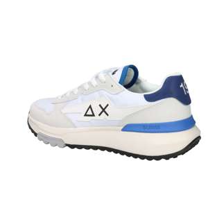 Sun68 Men's Sneakers Z36121 <b>White</b> Blue 3 Cm <b>Heel</b> Canvas Trendy Shoes - Product Image 5