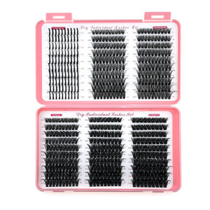 600 pièces 40D/60D/80D/100D 9-18mm Extensions de cils individuels en bouquets effet éventail pour pose DIY à domicile - Product Image 2