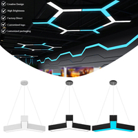 Lustre LED en fer et acrylique sur mesure, forme irrégulière, style industriel, pour bureau, salle de sport, cybercafé, billard, centre commercial