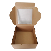 Boîte d'emballage alimentaire transparente carrée ODM/OEM grande taille 12x12x6 avec fenêtre, boîte à gâteaux transparente blanche et brune en papier