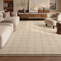 Tapis moderne minimaliste en fausse fourrure de cachemire couleur crème Wabi-sabi pour salon, table basse, chevet, grande surface