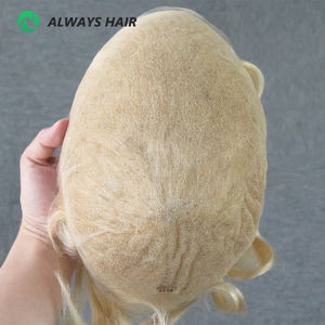 Alwayshair Full para <span class=keywords><strong>hombre</strong></span> de encaje suizo peluca <span class=keywords><strong>Invisible</strong></span> Natural Indian Hair Unit Toupee #613 - Product Image 3