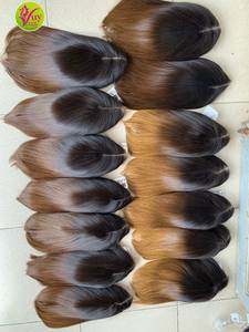 Luxury Unprocessed Single Donor Brown <b>Wig</b> Ombre Real Human Hair <b>Lace</b> <b>Front</b> <b>Wig</b> Weft Brown Ombre 20inch - Product Image 1