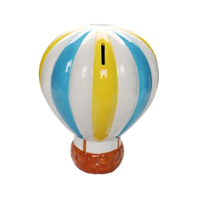 Caja fuerte de cerámica con diseño de globo de aire caliente para adultos, ahorro de dinero