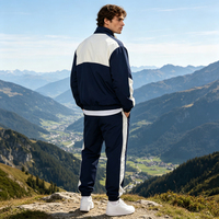 Veste de survêtement zippée pour homme, color block, en nylon léger, col montant, vêtements de sport décontractés, logo personnalisé, usine OEM ODM