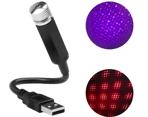 Lampe de Plafond de Voiture USB 12V Effet Laser Étoilé, Lumière d'Ambiance Intérieure, Mini Décoration Colorée Violette Rouge, Lampe Galaxie Nocturne, Garantie 2 Ans - Product Image 1