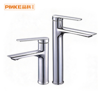 Robinet de salle de bain monocommande monotrou en alliage de zinc avec cartouche céramique pour lavabo