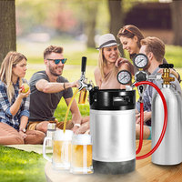 Kit de brassage maison 10L/19L avec fûts à bière à verrouillage rapide, régulateur de CO2 à triple manomètre, ligne de brassage à verrouillage rapide et robinet pour bière et soda