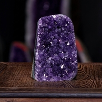 Vente en gros de grappe de drusy d'améthyste du Brésil, ornement de forme libre, pierre naturelle polie, cristal de quartz naturel pour la décoration intérieure