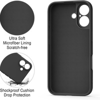 Funda de teléfono de silicona líquida para Iphone 17 16 15 Plus 14 13 12 11 Promax Gel suave de goma a prueba de golpes forro protector de microfibra