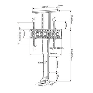 NBJOHSON Système automatique de levage de <span class=keywords><strong>meuble</strong></span> <span class=keywords><strong>TV</strong></span> électrique caché avec télécommande Ascenseur <span class=keywords><strong>TV</strong></span> motorisé - Product Image 6