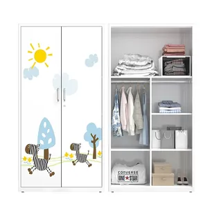 <span class=keywords><strong>Armadio</strong></span> in Acciaio con 2 Ante a Battente, Stampa Moderna, <span class=keywords><strong>Armadio</strong></span> Metallico Stampato per Camera da Letto Ragazza, Armadietto Contenitore per Vestiti, Locker in Metallo - Product Image 1