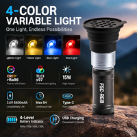 Lampe torche portable JIXIO à zoom 4 couleurs, lumière d'appoint 15W CRI96+ 3.6V pour la photographie