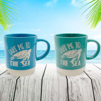 Mug en céramique tortue de mer souvenir de plage d'île tropicale cadeau de voyage avec logo personnalisé