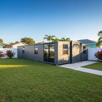 Casa Contenedor Moderna con Energía Solar, Dormitorio y Baño Integrados, Solución ADU Impermeable y Sostenible para Hoteles Boutique