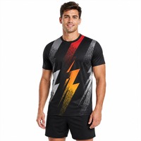 Maillot de sport à séchage rapide avec impression dégradée, col rond, manches courtes, uniforme d'entraînement d'équipe OEM ODM