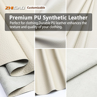 Tissu en cuir PU grainé de luxe avec envers en daim, super doux, simili cuir végétalien synthétique pour vêtements haut de gamme, vestes et manteaux