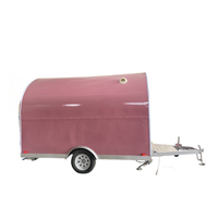 Mini-remorque alimentaire mobile pratique pour cuisine, camion de restauration rose, kiosque à hot-dogs, pour snacks, bonbons, mini-boutique de café mobile pour les petits commerces