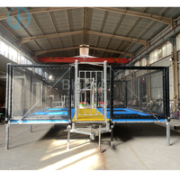 Équipement de trampoline mobile pour parc d'attractions, trampoline sur remorque 4 en 1 en vente