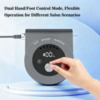 Kit de perceuse à ongles professionnelle rechargeable sans balais 45000 tr/min avec pédale et 6 embouts, conception personnalisée OEM
